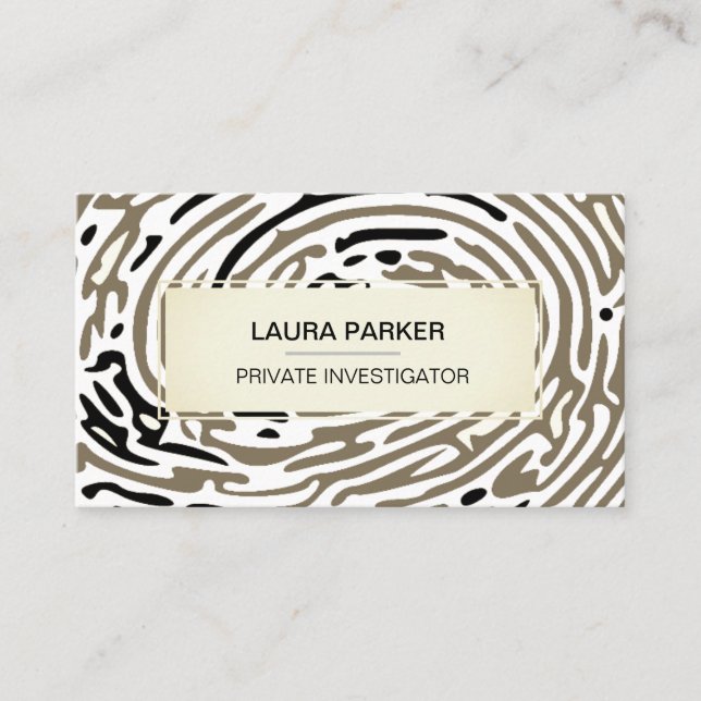 Detective Private Investigator Finger Print Secure Business Card (Front)