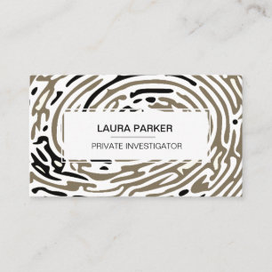 Detective Private Investigator Finger Print Secure Business Card