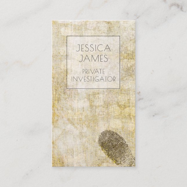 Detective Private Investigator Fingerprint Business Card (Front)