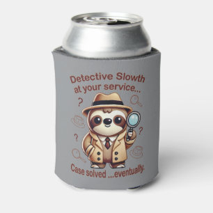 "Detective Sloth" Sloth Private Eye Can Cooler