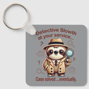 "Detective Sloth" Sloth Private Eye Key Ring