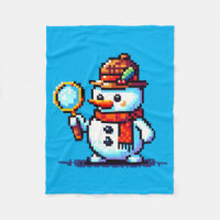 Detective Snowman - Funny Pixel Art Winter Mystery