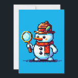 Detective Snowman - Funny Pixel Art Winter Mystery Holiday Card<br><div class="desc">There’s a mystery to solve in the snow! 🔍⛄ The "Detective Snowman" design features a pixel art snowman in a stylish hat and scarf, holding a magnifying glass and looking for clues in the winter wonderland. Perfect for mystery lovers, winter enthusiasts, and fans of quirky pixel art, this unique design...</div>