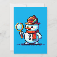 Detective Snowman - Funny Pixel Art Winter Mystery