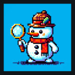 Detective Snowman - Funny Pixel Art Winter Mystery Poster<br><div class="desc">There’s a mystery to solve in the snow! 🔍⛄ The "Detective Snowman" design features a pixel art snowman in a stylish hat and scarf, holding a magnifying glass and looking for clues in the winter wonderland. Perfect for mystery lovers, winter enthusiasts, and fans of quirky pixel art, this unique design...</div>