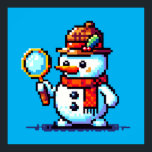 Detective Snowman - Funny Pixel Art Winter Mystery Poster<br><div class="desc">There’s a mystery to solve in the snow! 🔍⛄ The "Detective Snowman" design features a pixel art snowman in a stylish hat and scarf, holding a magnifying glass and looking for clues in the winter wonderland. Perfect for mystery lovers, winter enthusiasts, and fans of quirky pixel art, this unique design...</div>