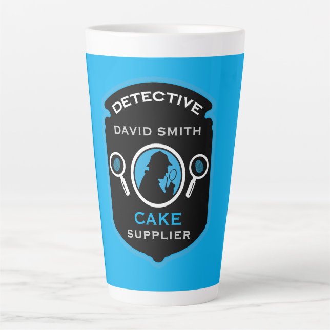 Detective-Themed Funny Gift Latte Mug (Front)