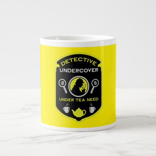 Detective-Themed Funny Tea Large Coffee Mug (Front)