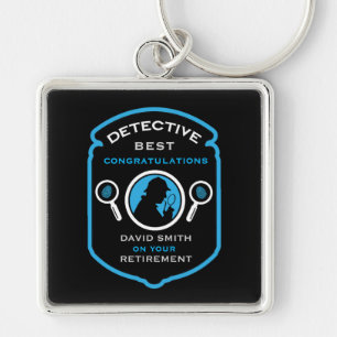 Detective-Themed Job Retirement Gift Key Ring