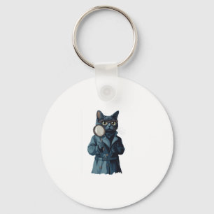 Detective Whiskers � Funny Cat Mystery Novel Key Ring