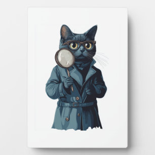 Detective Whiskers � Funny Cat Mystery Novel Plaque