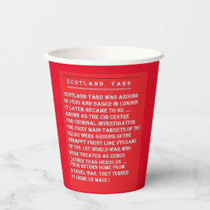 DETECTIVES COPS ROBBERS HISTORY PAPER CUPS
