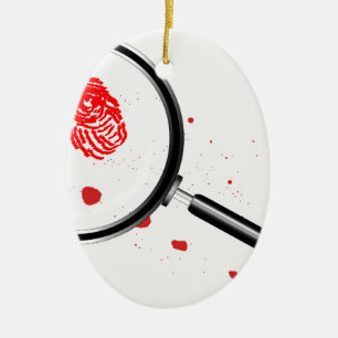 Detectives Magnifying Glass Ceramic Tree Decoration