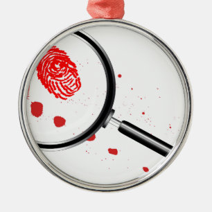 Detectives Magnifying Glass Metal Tree Decoration