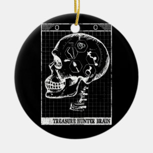 Detectorist Brain Scan Metal Detector Treasure Ceramic Tree Decoration