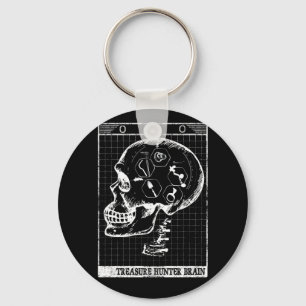Detectorist Brain Scan Metal Detector Treasure Key Ring