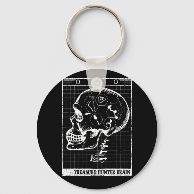 Detectorist Brain Scan Metal Detector Treasure Key Ring (Front)