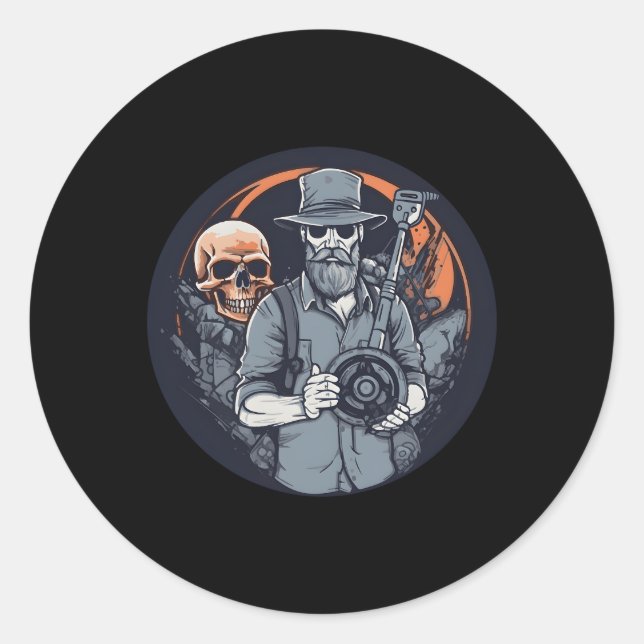 Detectorists Metal-Detectoring Metaldetector Detec Classic Round Sticker (Front)