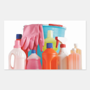 detergent bottles and bucket rectangular sticker