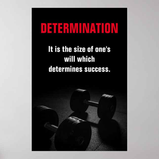Determination Bodybuilding Fitness Motivational Poster (Front)