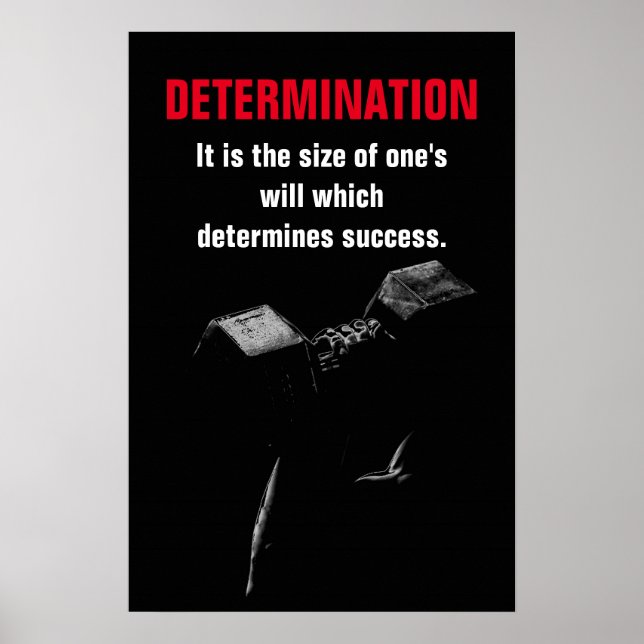 Determination Bodybuilding Fitness Motivational Poster (Front)