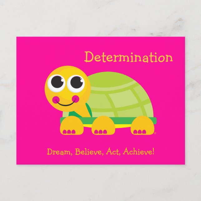 Determination Cute Turtle Post Card (Front)
