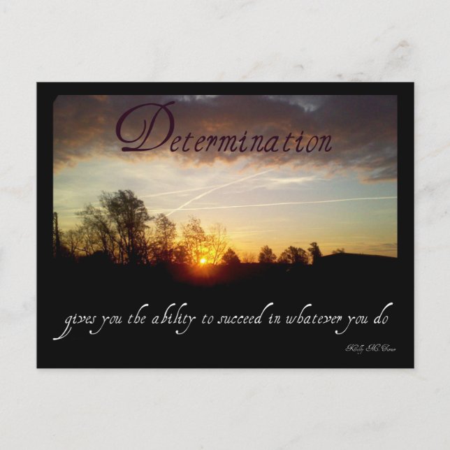 Determination Inspirational Quote Postcard (Front)