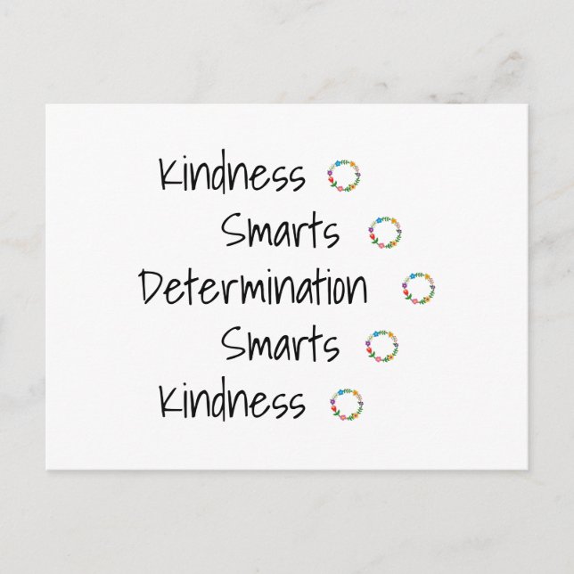 Determination, Smarts, Kindness Vector (© Mira) Postcard (Front)