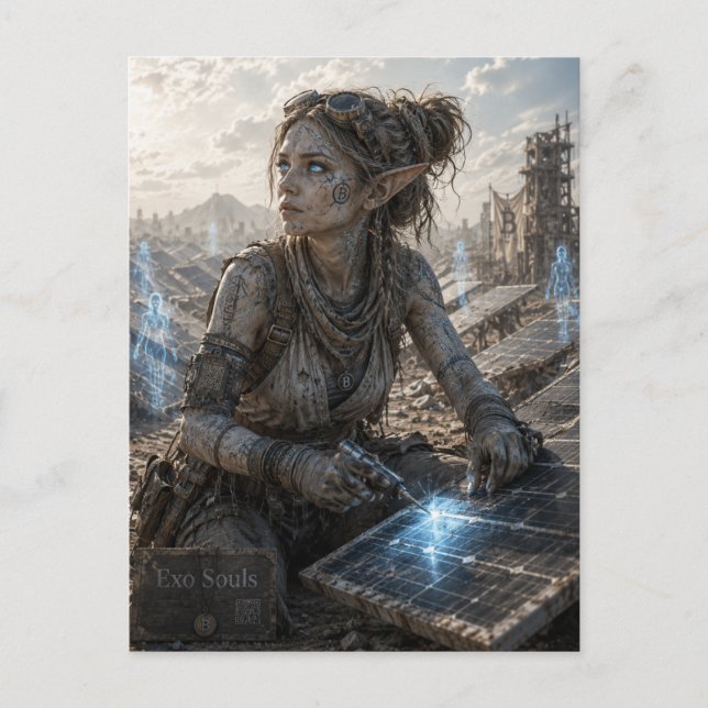 Determination / Solar Engineer / Ruined Solar Farm Postcard (Front)