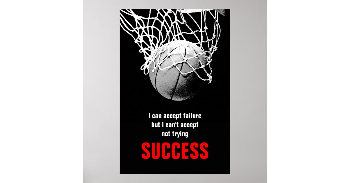Determination Success Quote Basketball Poster | Zazzle