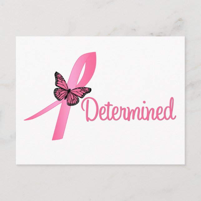 Determined Breast Cancer Awareness Postcard (Front)