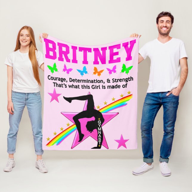 DETERMINED GYMNAST PERSONALIZED FLEECE BLANKET (In Situ)
