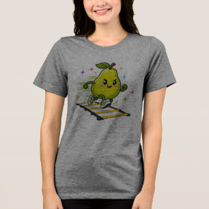 Determined Pear Agility Ladder Workout Cartoon Sti Tri-Blend Shirt