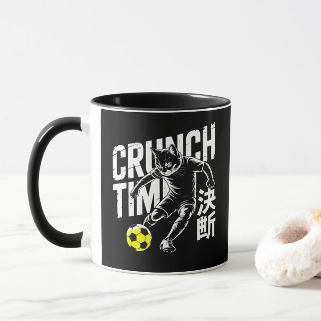 Determined Soccer Cat Mugs - Game Day Gift (With Donut)