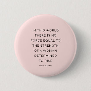 Determined Woman Inspiring Quotes Pink Black 6 Cm Round Badge
