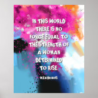 Determined Woman Inspiring Quotes Pink Black Art