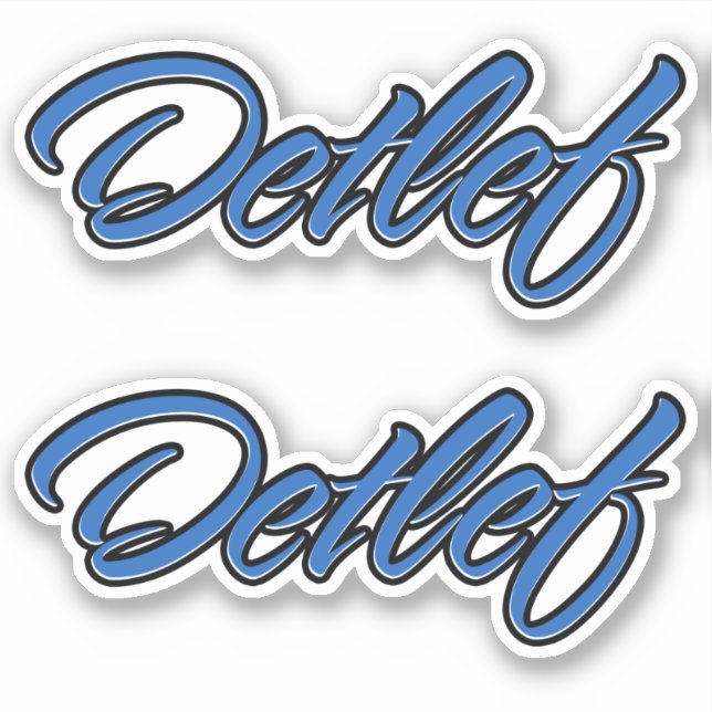 Detlef name blue sticker stickers sticker set (Front)