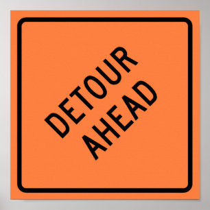 Detour Construction Highway SIgn
