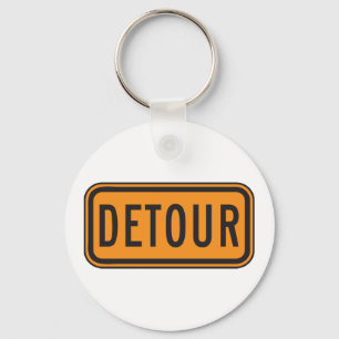 Detour Road Sign Key Ring