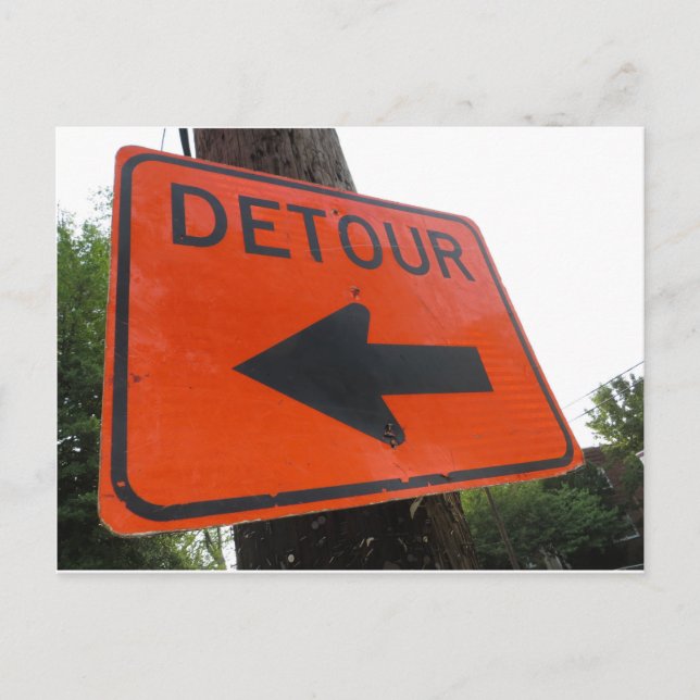 Detour Sign Postcard (Front)