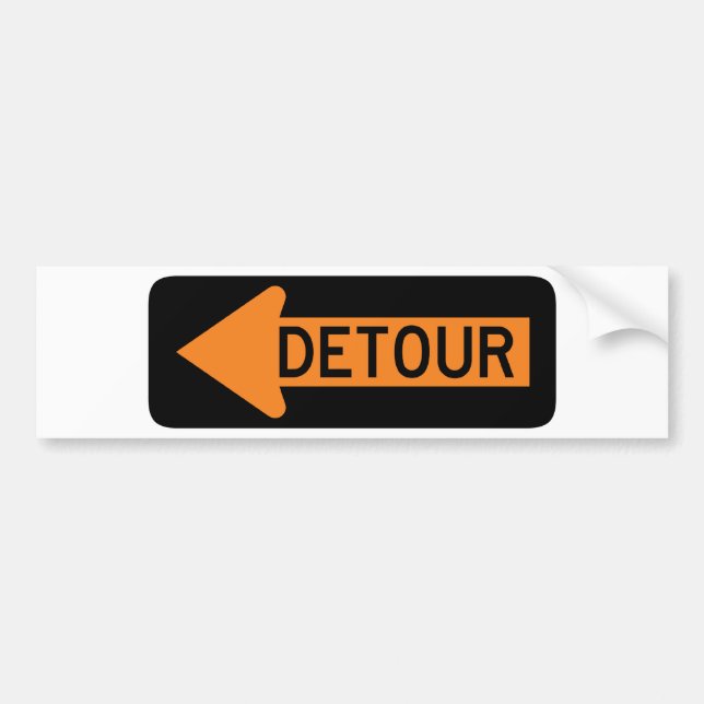 Detour Street Sign Bumper Sticker (Front)