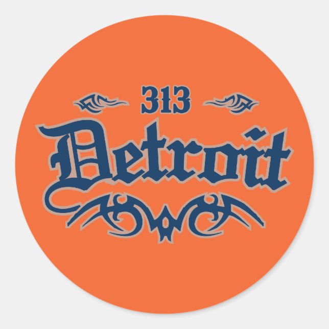 Detroit 313 classic round sticker (Front)