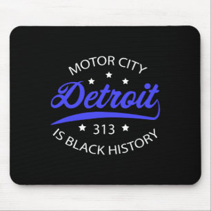 Detroit 313 Motor City Black History Month Mouse Mat