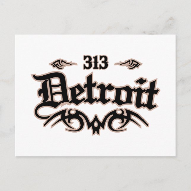 Detroit 313 postcard (Front)