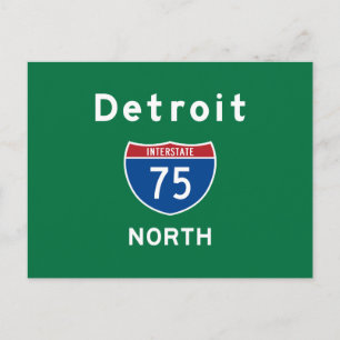 Detroit 75 postcard