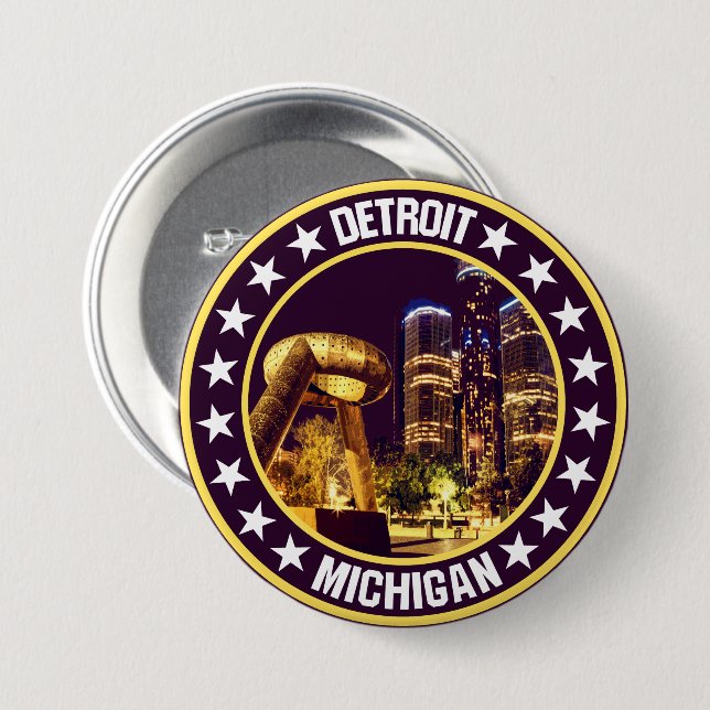 Detroit                                            7.5 cm round badge (Front & Back)