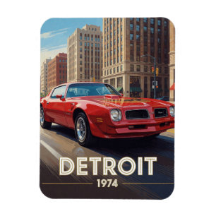 Detroit American Car Culture 1974 Michigan Magnet