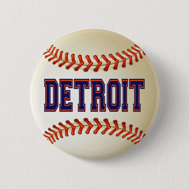 DETROIT BASEBALL 6 CM ROUND BADGE (Front)