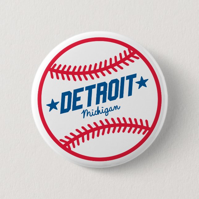 Detroit Baseball 6 Cm Round Badge (Front)