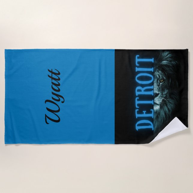 Detroit Beach Towel Personalised gift (Front)